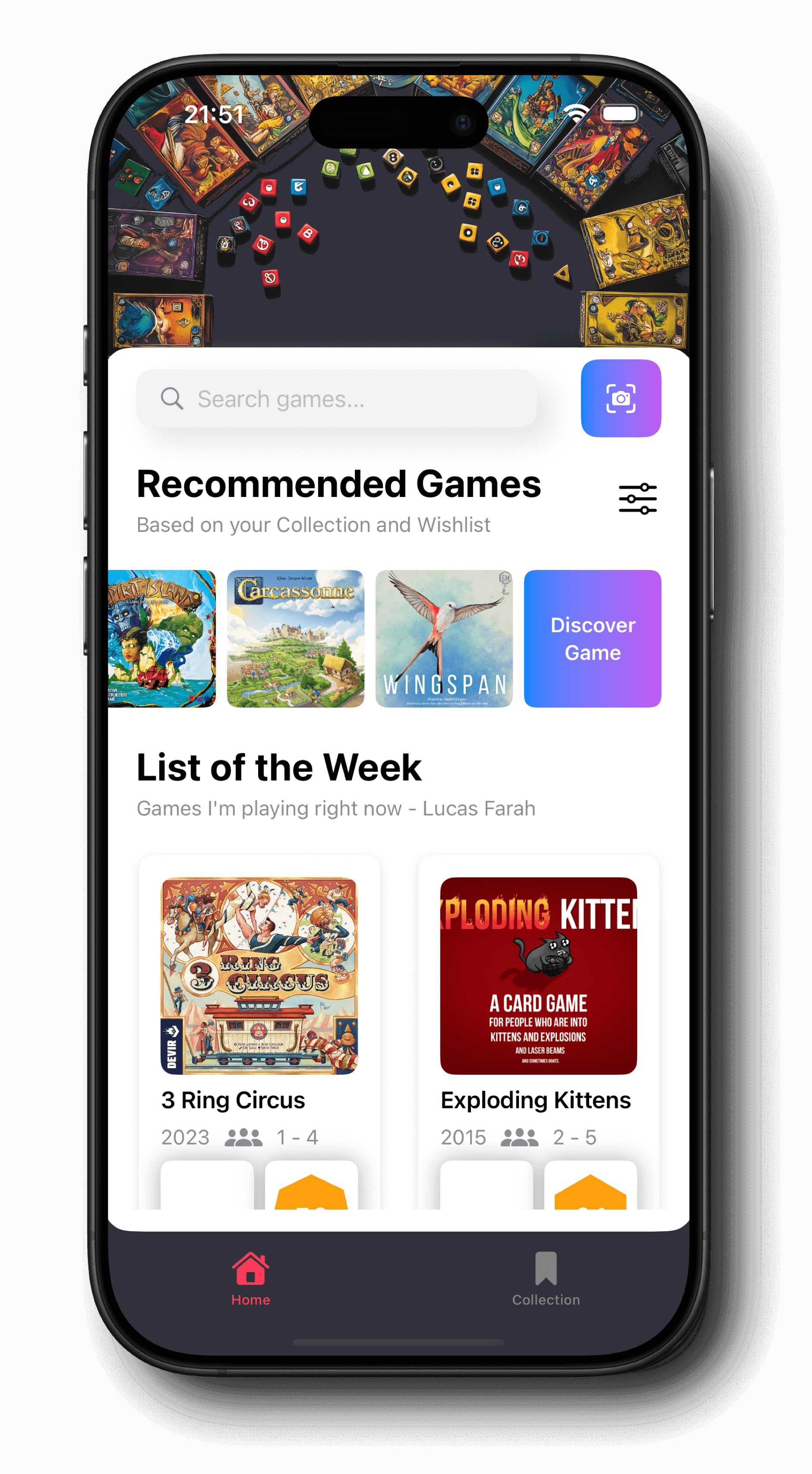 Discover Board Games with Collino app